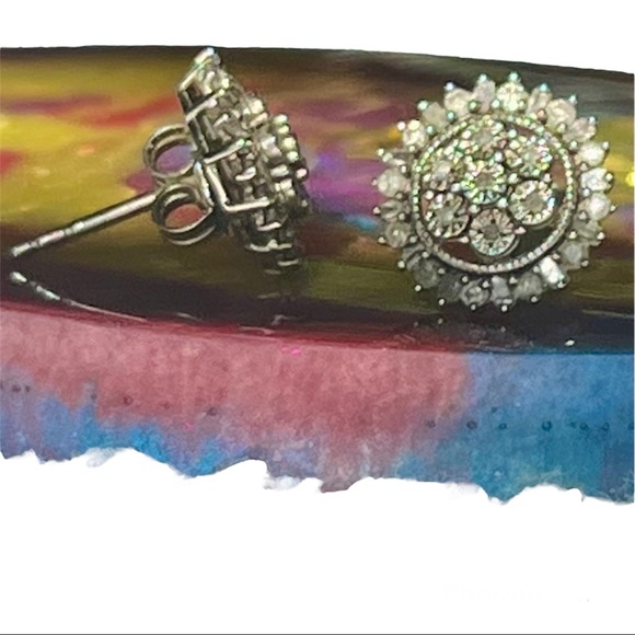 Sterling Silver 1/2 Carat T.W. Diamond
Cluster Earrings - Picture 6 of 6